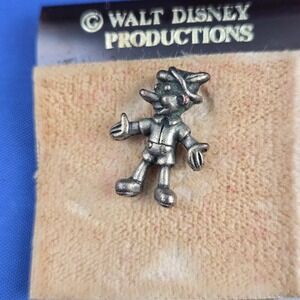 Vintage Walt Disney Productions Pinocchio Pewter Lapel Pin